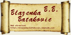 Blaženka Bataković vizit kartica